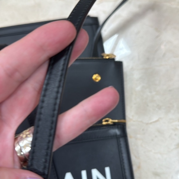 BALMAIN B-ARMY THREE COMPARTMENT BLACK LEATHER LOGO PRINT BAG CLUTCH CROSSBODY - Picture 11 of 16